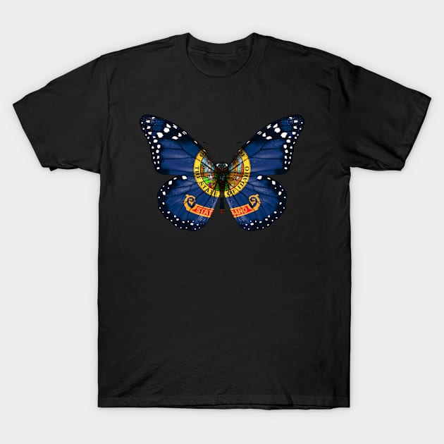 Idaho Flag Butterfly - Gift for Idahoan From Idaho ID T-Shirt by Country Flags